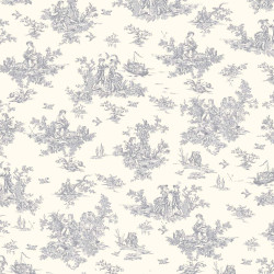 Printed Viscose POMPADOUR Off-White / Gray